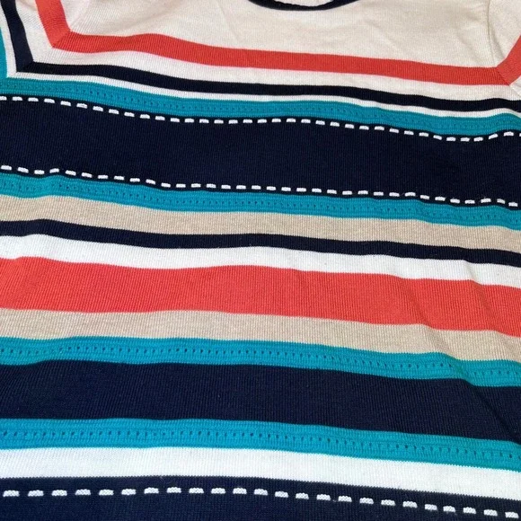 Alfred Dunner Sweater Womens XL Multi Colored Striped Knit Top Acrylic Casual - Picture 8 of 11